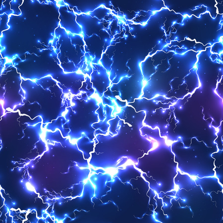 Abstract blue electric lightning seamless patternのイラスト素材