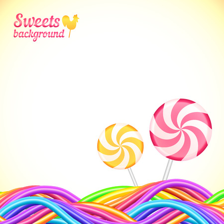 Round candy rainbow colors sweets backgroundのイラスト素材