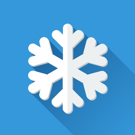 Simple snowflake icon in flat styleのイラスト素材