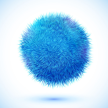 Blue fluffy vector ballのイラスト素材