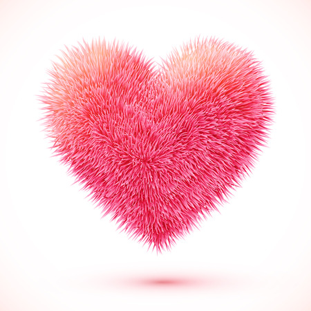 Red fluffy vector heartのイラスト素材