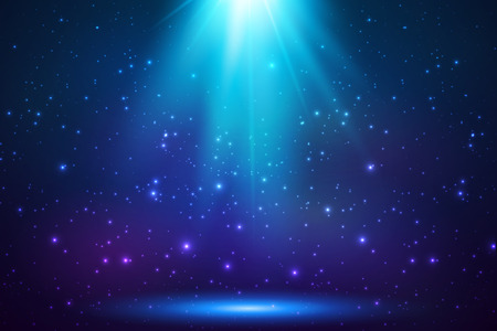 Blue shining top magic light backgroundのイラスト素材