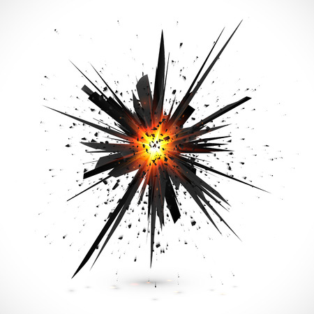 Black isolated vector explosion with particlesのイラスト素材
