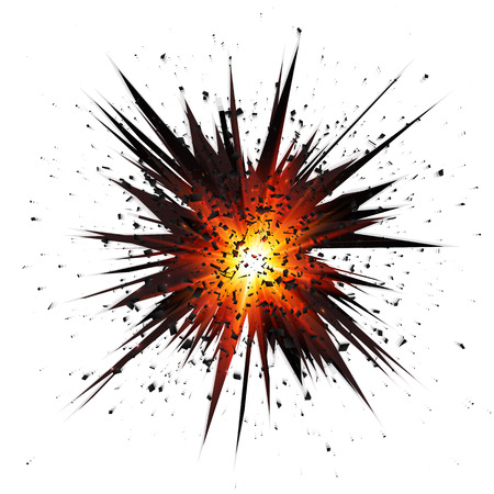Black isolated vector star explosion with particlesのイラスト素材