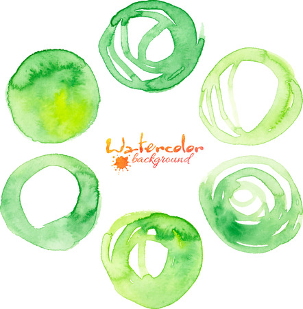 Green watercolor vector circlesのイラスト素材