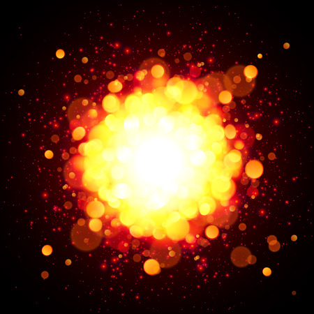 Orange fire space vector explosionのイラスト素材