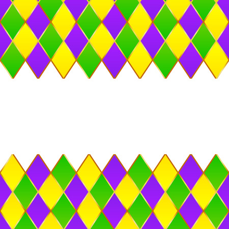 Green, purple, yellow grid Mardi gras frameのイラスト素材