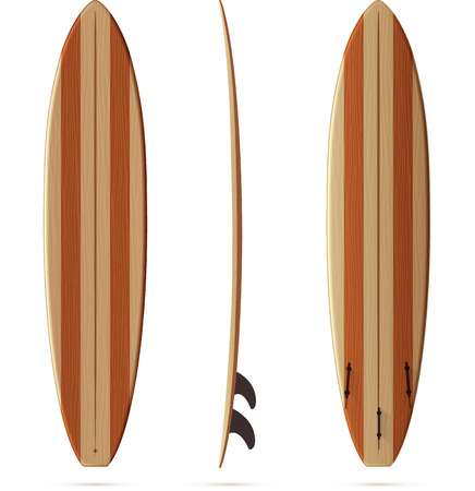 Wooden texture retro vector malibu surfing boardのイラスト素材