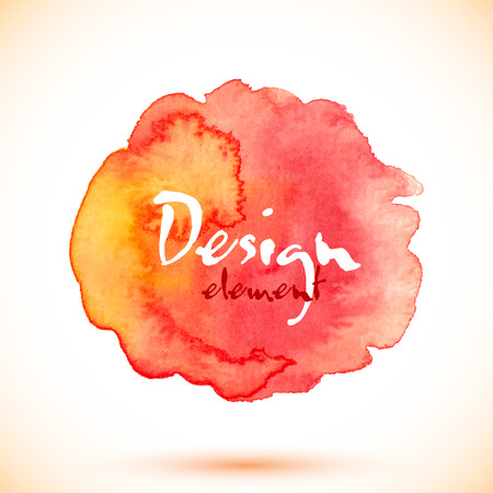 Red watercolor isolated vector stain with shadowのイラスト素材