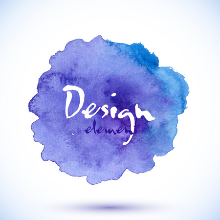 Blue watercolor painted vector isolated stain with shadowのイラスト素材