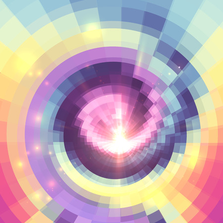 Abstract colorful technology concentric mosaic vector backgroundのイラスト素材