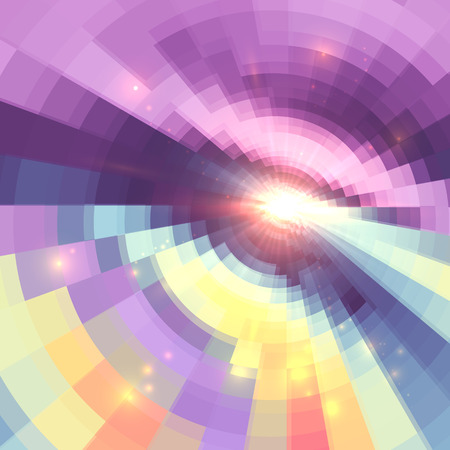Abstract colorful technology concentric mosaic vector backgroundのイラスト素材