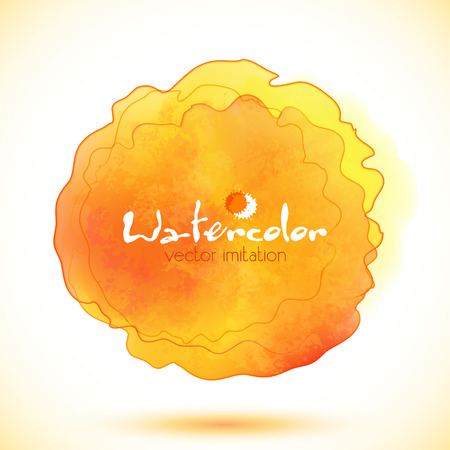 Orange paint stain, isolated vector watercolor imitationのイラスト素材