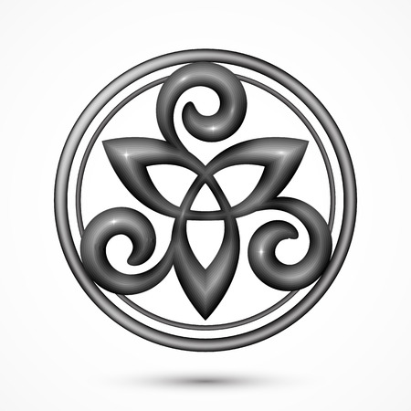 Vector stone or metallic celtic triskel symbolのイラスト素材