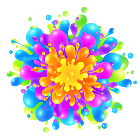 Rainbow colors vector paint splash on white backgroundのイラスト素材