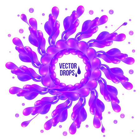 Purple vector paint splash circle on white backgroundのイラスト素材