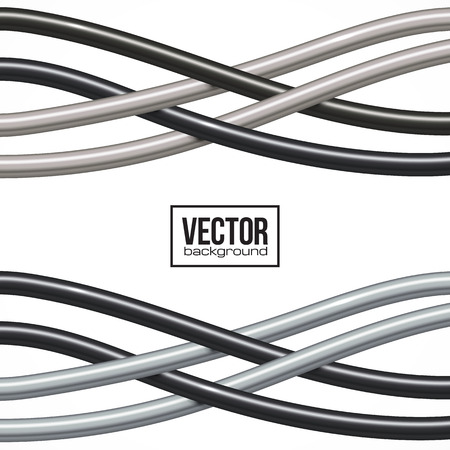 Black and gray cables vector abstract backgroundのイラスト素材