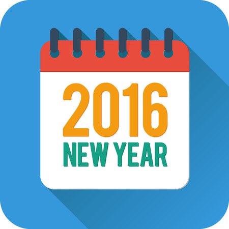 New year vector flat style calendar iconのイラスト素材