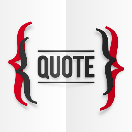 Red and black vector curly brackets with place for your text at white folded paper backgroundのイラスト素材