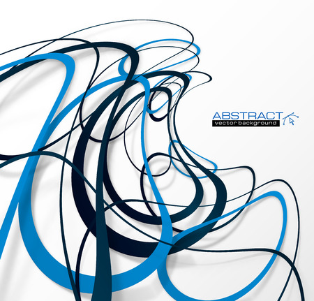 Abstract blue and black lines with shadowsのイラスト素材