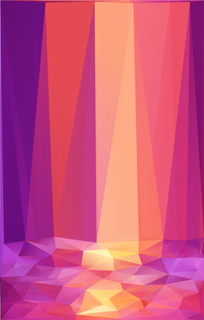 Pink and orange triangles abstract vector vertical poster backgroundのイラスト素材