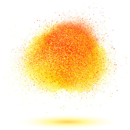 Orange paint powder vector cloud on white backgroundのイラスト素材