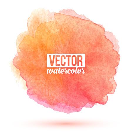 Pink watercolor painted vector stain isolated on white backgroundのイラスト素材