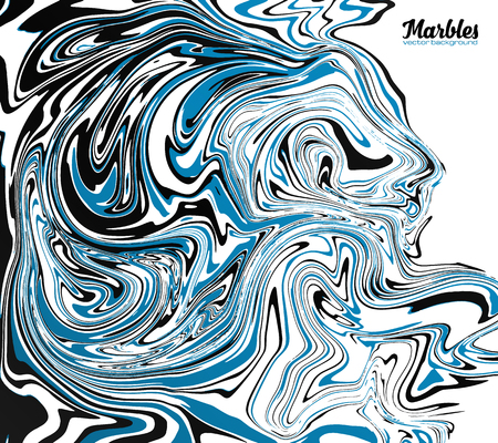 Black, blue and white marble watercolor style abstract vector backgroundのイラスト素材