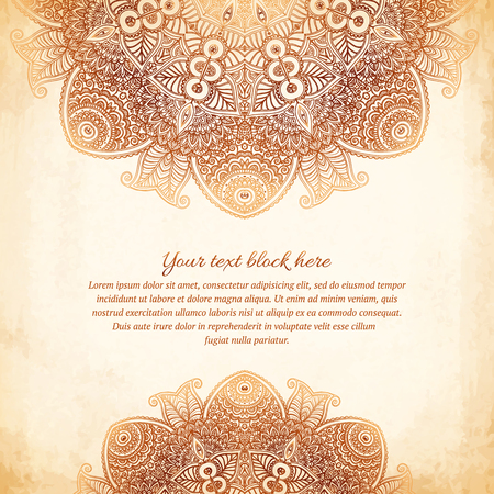 Vintage tribal style vector lacy abstract backgroundのイラスト素材