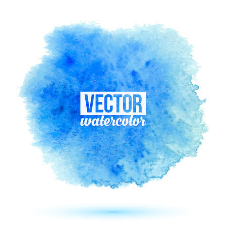 Blue splash vector watercolor stain isolated on whiteのイラスト素材