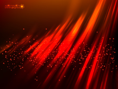 Red aurora polar light vector abstract cosmic backgroundのイラスト素材