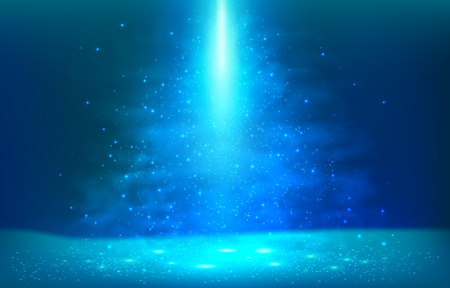 Dark blue underwater magic light vector scene backgroundのイラスト素材