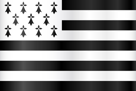 Vector breton flag - flag of Brittany, Franceのイラスト素材