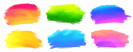 Vibrant spectrum colors vector acrylic paint stainsのイラスト素材