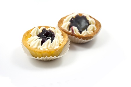 blueberry cheesecake in cupcakeの写真素材