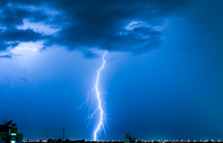 Severely lightning, thundering down the center town.