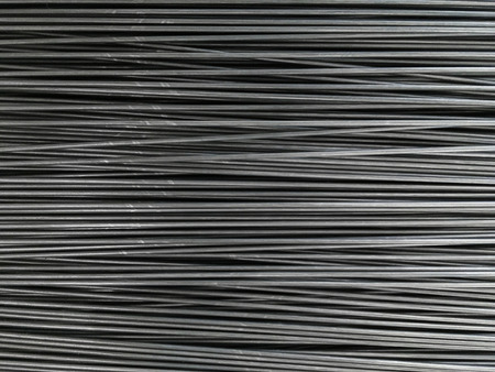 Top view. Many small iron wire with dark gray. In the steel industry.