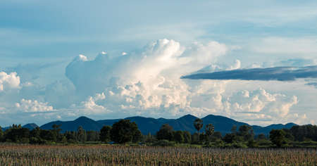 Beautiful landscape and mountains. Surrounded vast agricultural areas in Thailand.