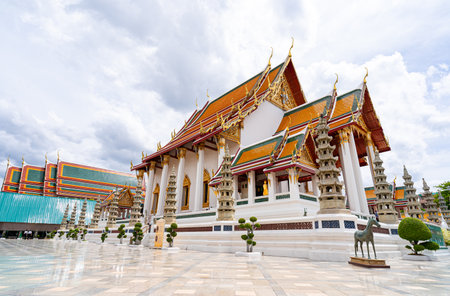 Wat Suthat Thepwararam Ratchaworamahawihan,Bangkok,Thailand-July 29.2023. The chapel beautifully is place of religious importance and popular for general people.のeditorial素材