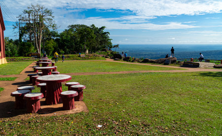 Pha Mor E Daeng,Sisaket,Thailand-October 22.2023.Courtyard for sitting and relaxing. It is another popular place. Where tourists often come to experience beautiful nature. Surroundのeditorial素材