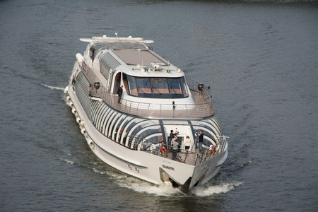 Passenger ship on the river Moskvaの写真素材