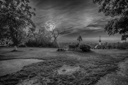 Monastery on the high bankの写真素材