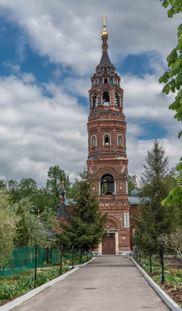 Russia, a monastery in Pavlovo-Posad in the spring against a background of clouds. Golden ring of Russia Pavlovsky Posad.の写真素材