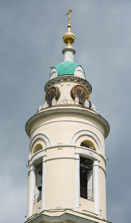 Russia, a monastery in Pavlovo-Posad in the spring against a background of clouds. Golden ring of Russia Pavlovsky Posad.の写真素材