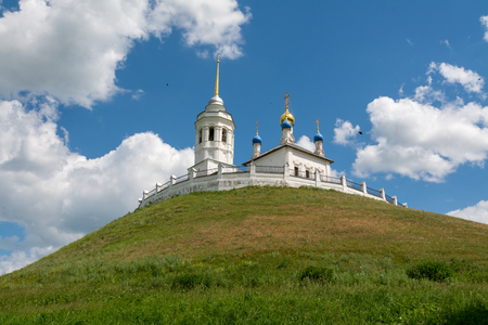 An ancient monastery standing on a high hill.の写真素材