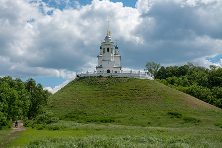 An ancient monastery standing on a high hill.の写真素材
