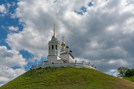 An ancient monastery standing on a high hill.の写真素材