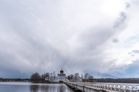 Vvedensky Island Monastery, Cover. Vladimir region Russia Springの写真素材