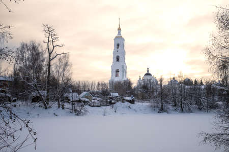 Monastery,Nikolo Berlyukovskaya Hermitage, Russia, Moscow region, Winter,の写真素材