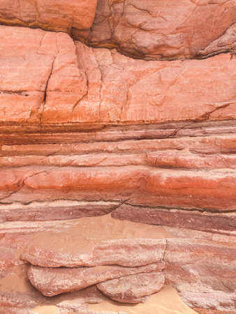 Mobile photography of colored canyon with red rocks. Egypt, desert, the Sinai Peninsula, Nuweiba,...